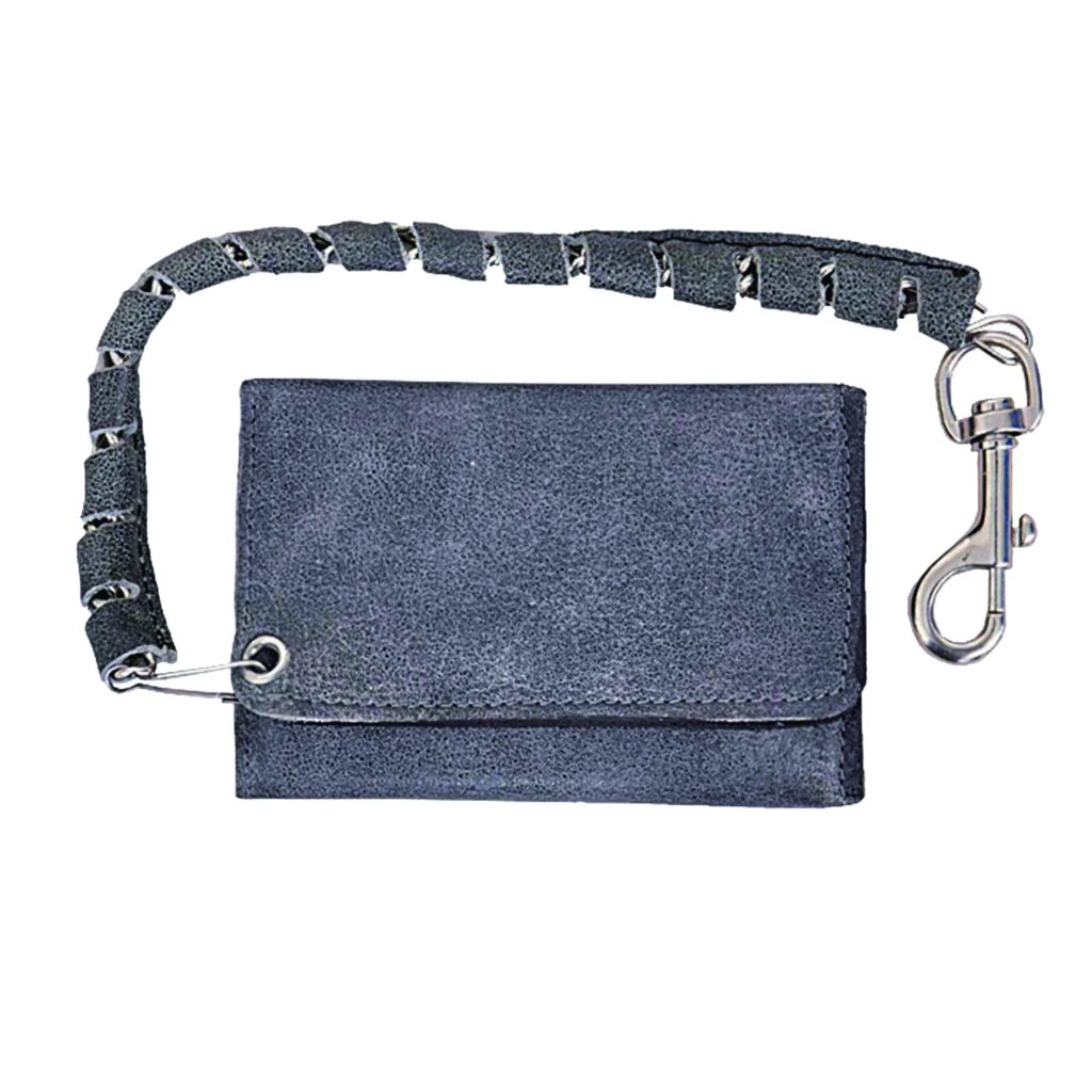 Unik Gray Leather Chain Wallet — 5714.GN