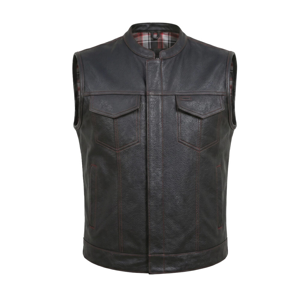Alter Ego Badlands - Men's Club Style Leather Motorcycle Vest