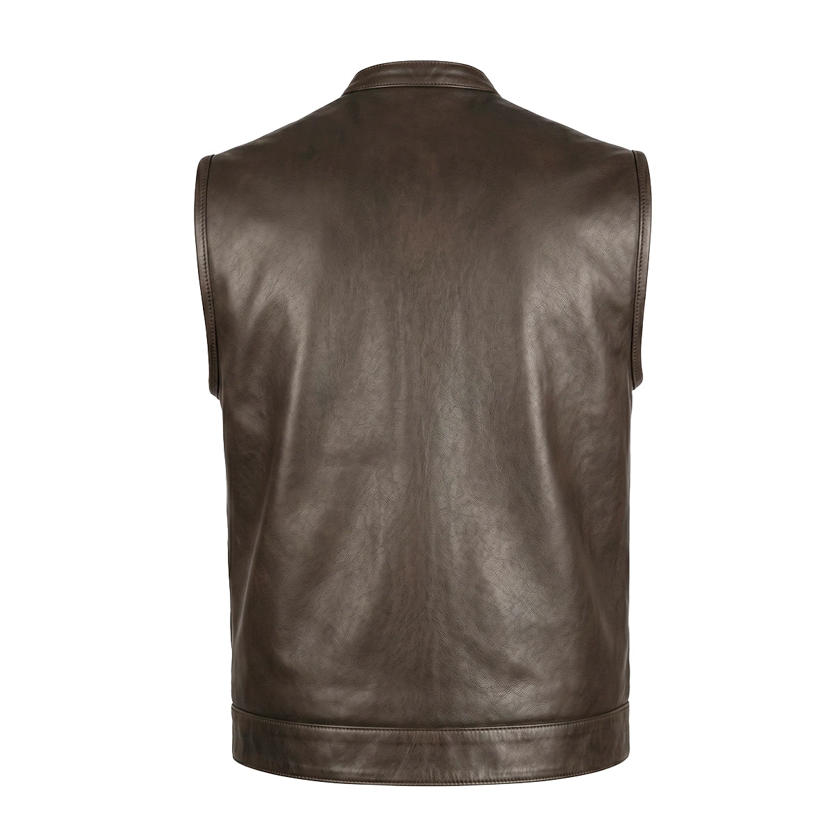 Alter Ego Spearfish - Men's Club Style Leather Motorcycle Vest (Brown) - Image 2