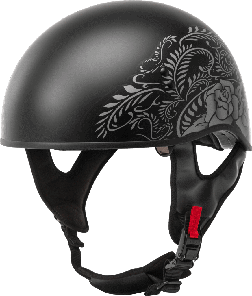 GMAX HH-65 Naked Rose Helmet – Matte Black/Silver
