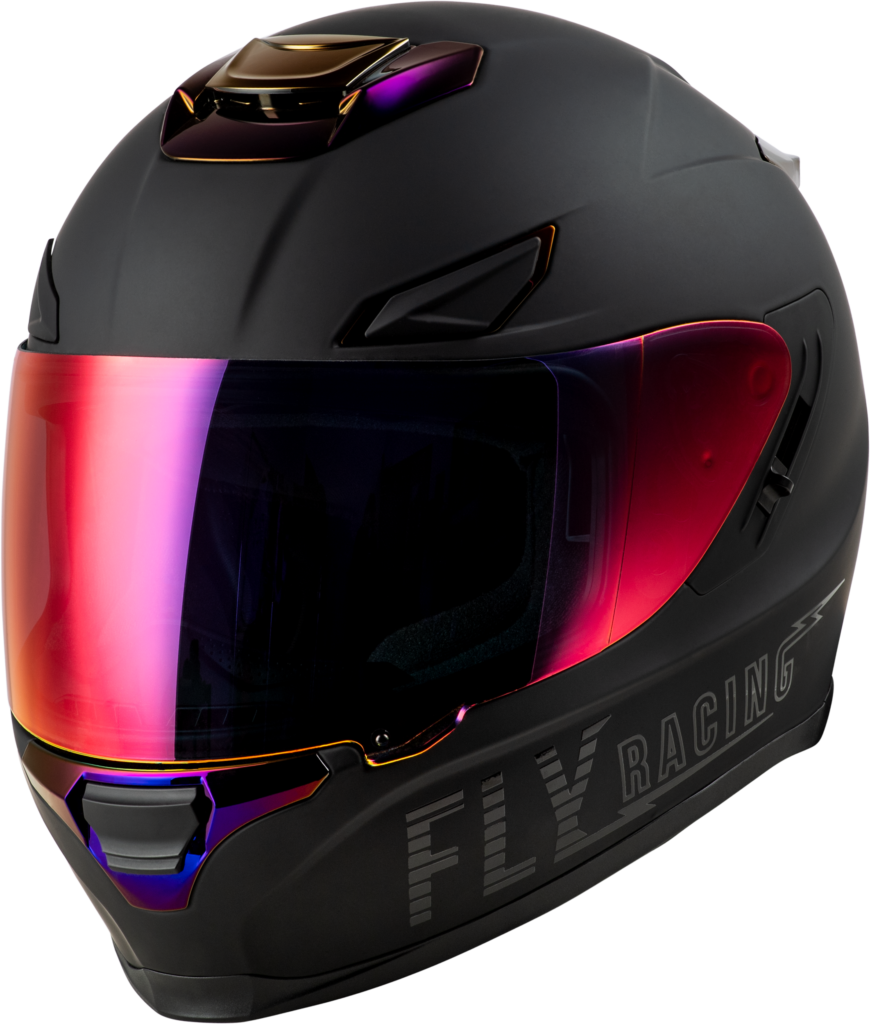 FLY RACING Sentinel Solid Helmet 2024 – Matte Black/Charcoal Chrome