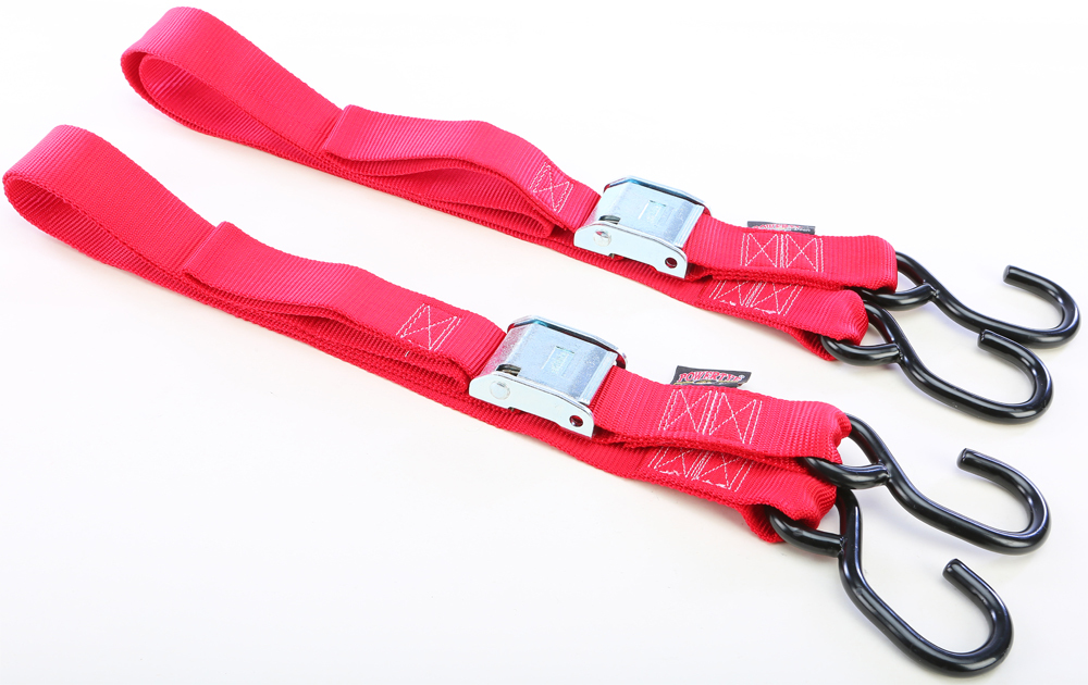 Tie-Down Cam S-Hook 1.5"X5.5' Red Pair