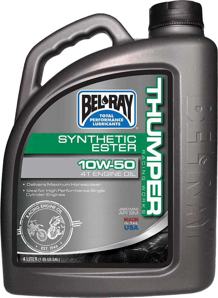 BEL-RAY Thumper Synthetic Ester Oil 10W-50 4T 4L (Sold Each)