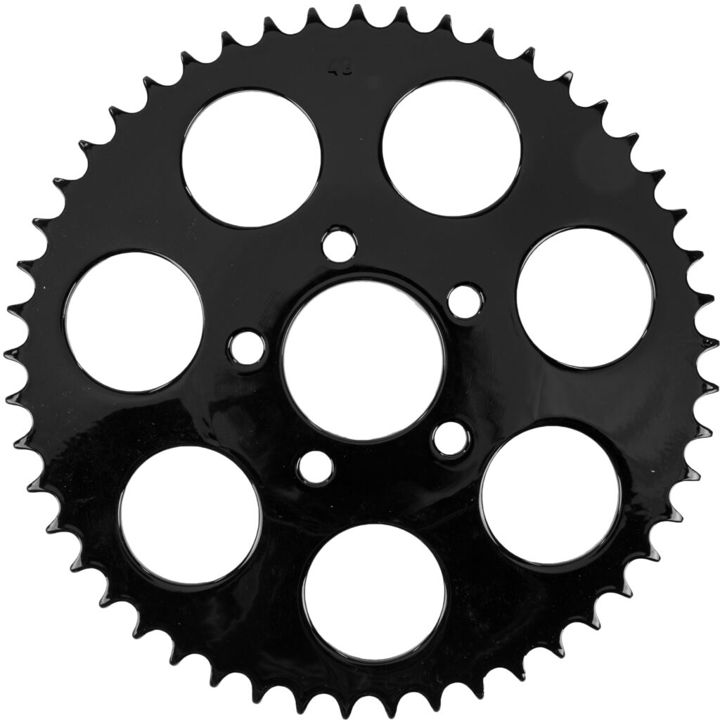 HARDDRIVE Gloss Black Rear Sprocket 49T Dished Big Twin 2000–2013 — 201648