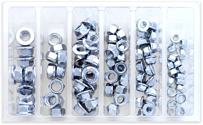 BOLT Hex Fuji-Lock Nut Assortment 100 Piece Kit — SV-FUJINUT
