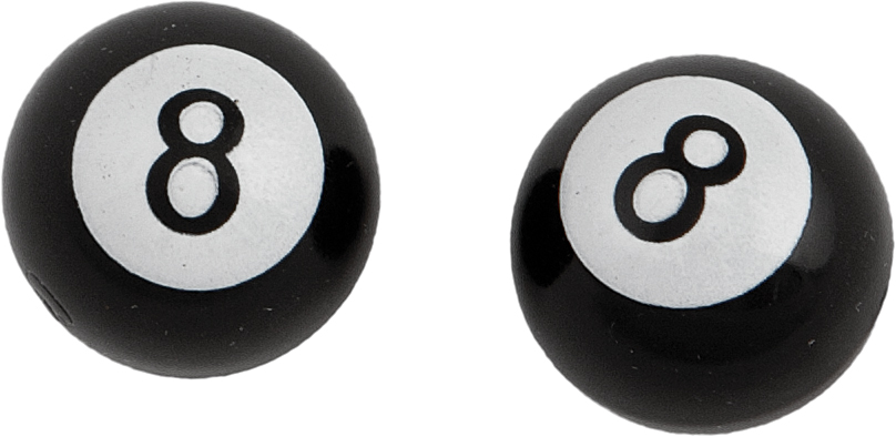 HARDDRIVE Valve Stem Caps 8 Ball Pr — W99-6216B(2)