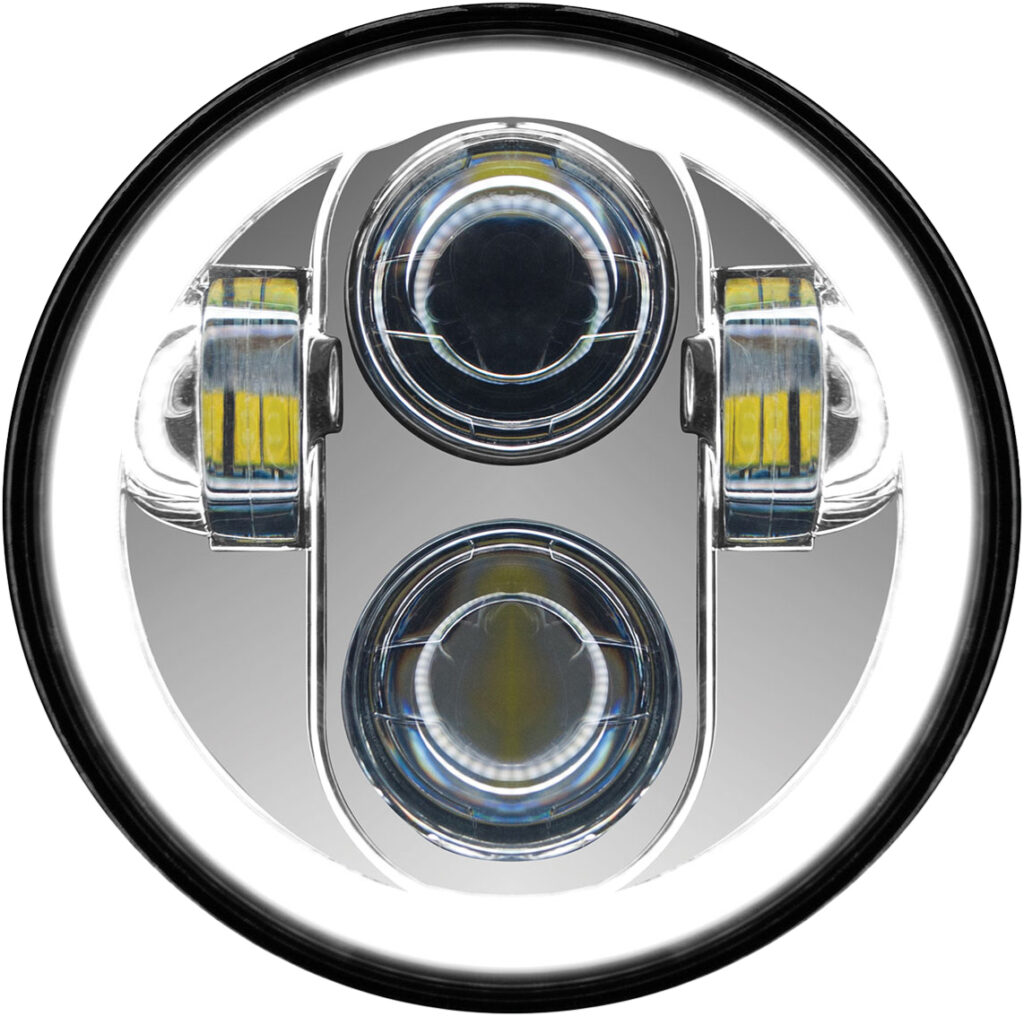 PATHFINDER 5 3/4" LED Headlight With Full Halo Chrome