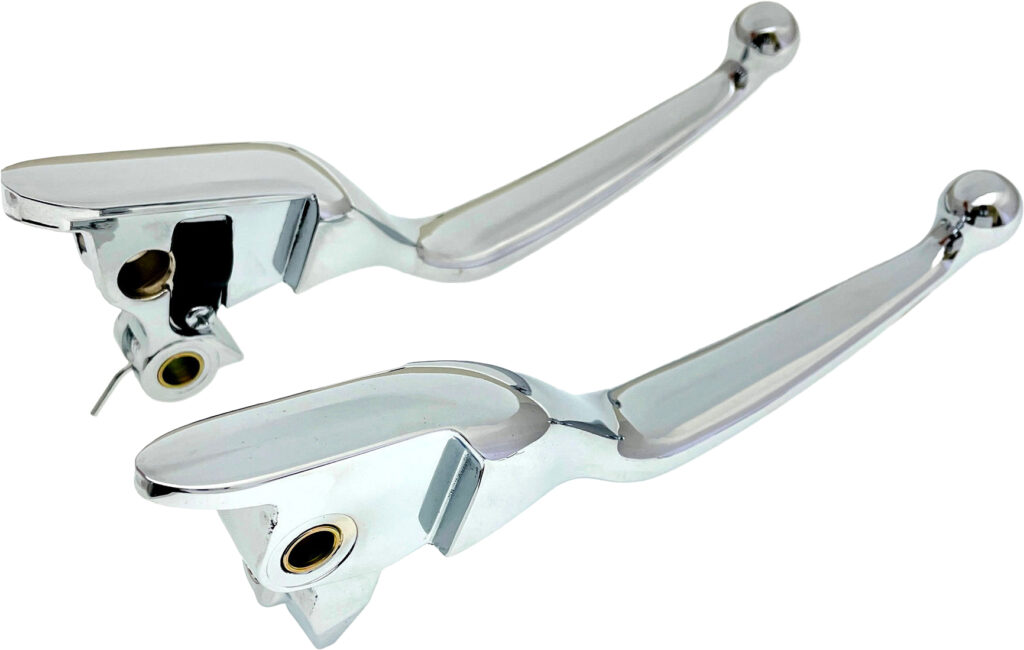 HARDDRIVE Smooth Lever Set Chrome FLT 2021–2025 Cable Clutch — 053840