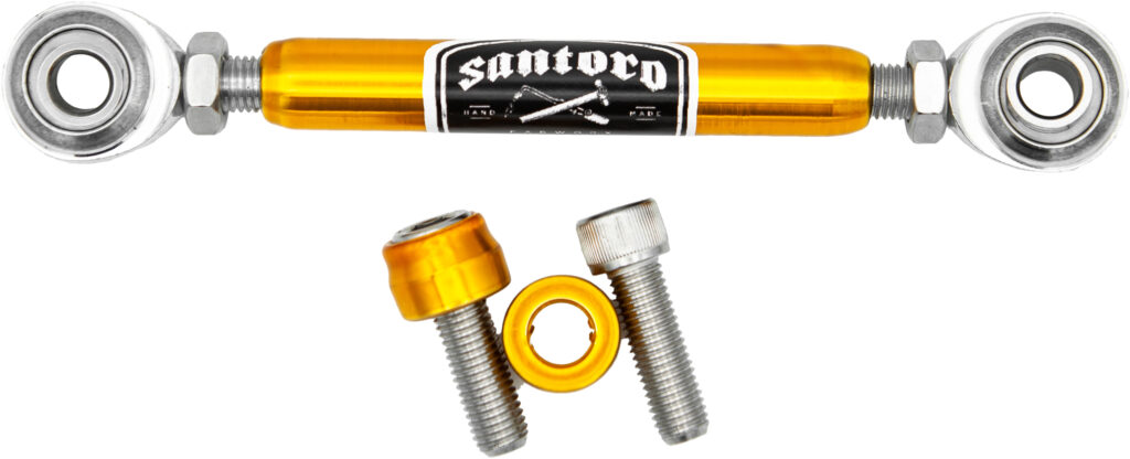 SANTORO FABWORX Shift Linkage Mid-Ctrls Gold M8 Softail — SF30033