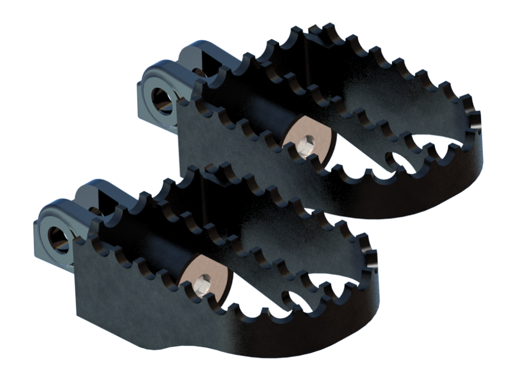 BURLY BRAND Mx Style Style Foot Pegs Pr Rider Black — B13-1200B