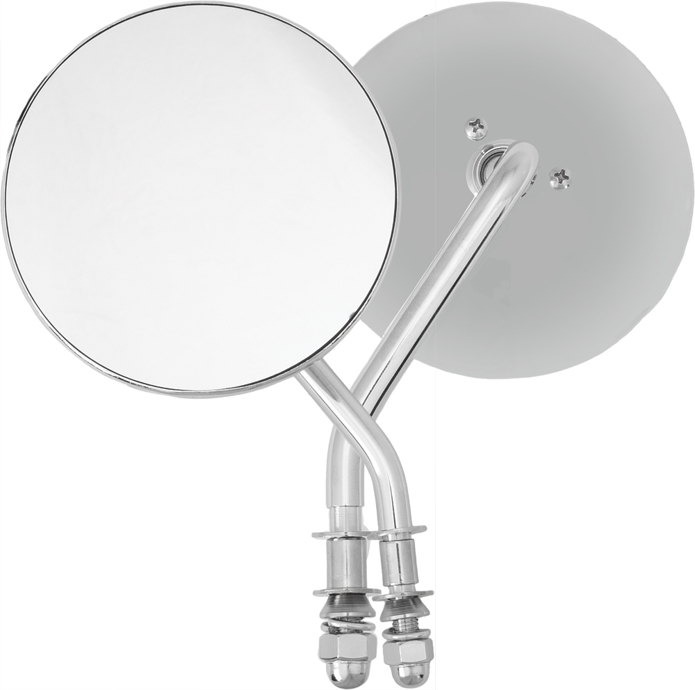 HARDDRIVE 4" Round Mirror Chrome Left Side