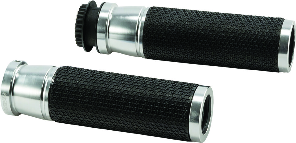 PUIG Grips Hi-Tech Accent Silver Pair — 6326P