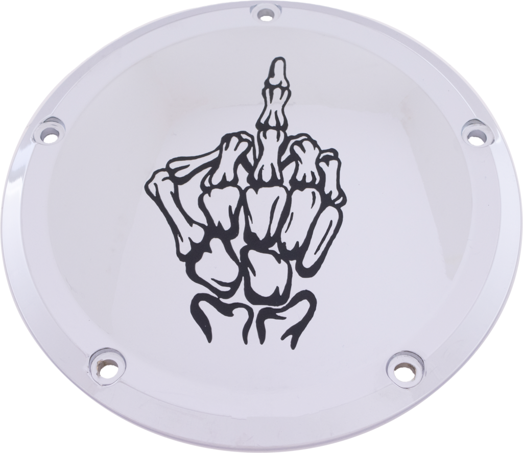 7 M8 Flt/Flh Derby Cover Bone Finger Chrome