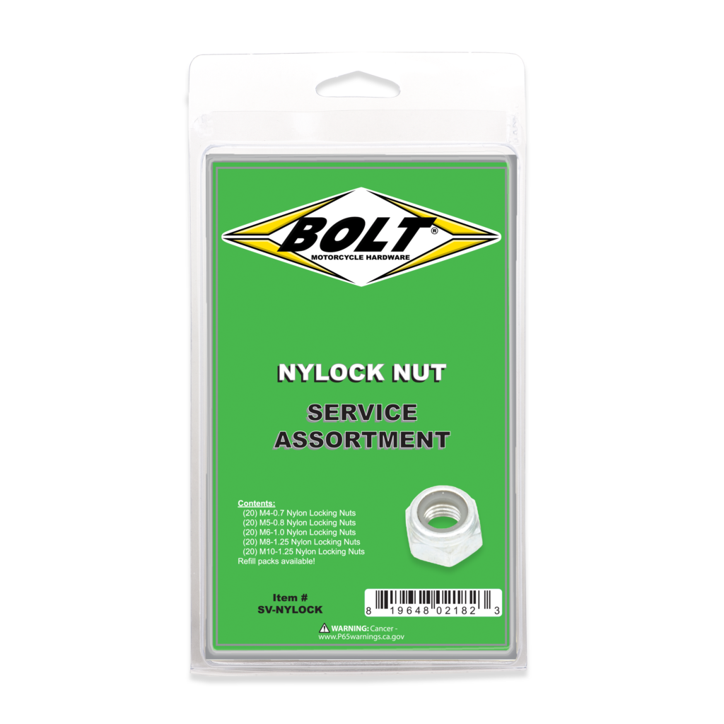 BOLT Nylon Locking Nut Assortment 100 Piece Kit — SV-NYLOCK