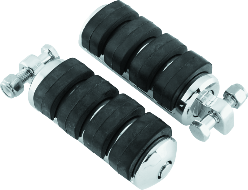 Kuryakyn Large ISO Footpegs with Male Mount Adapters — Chrome (Pair)