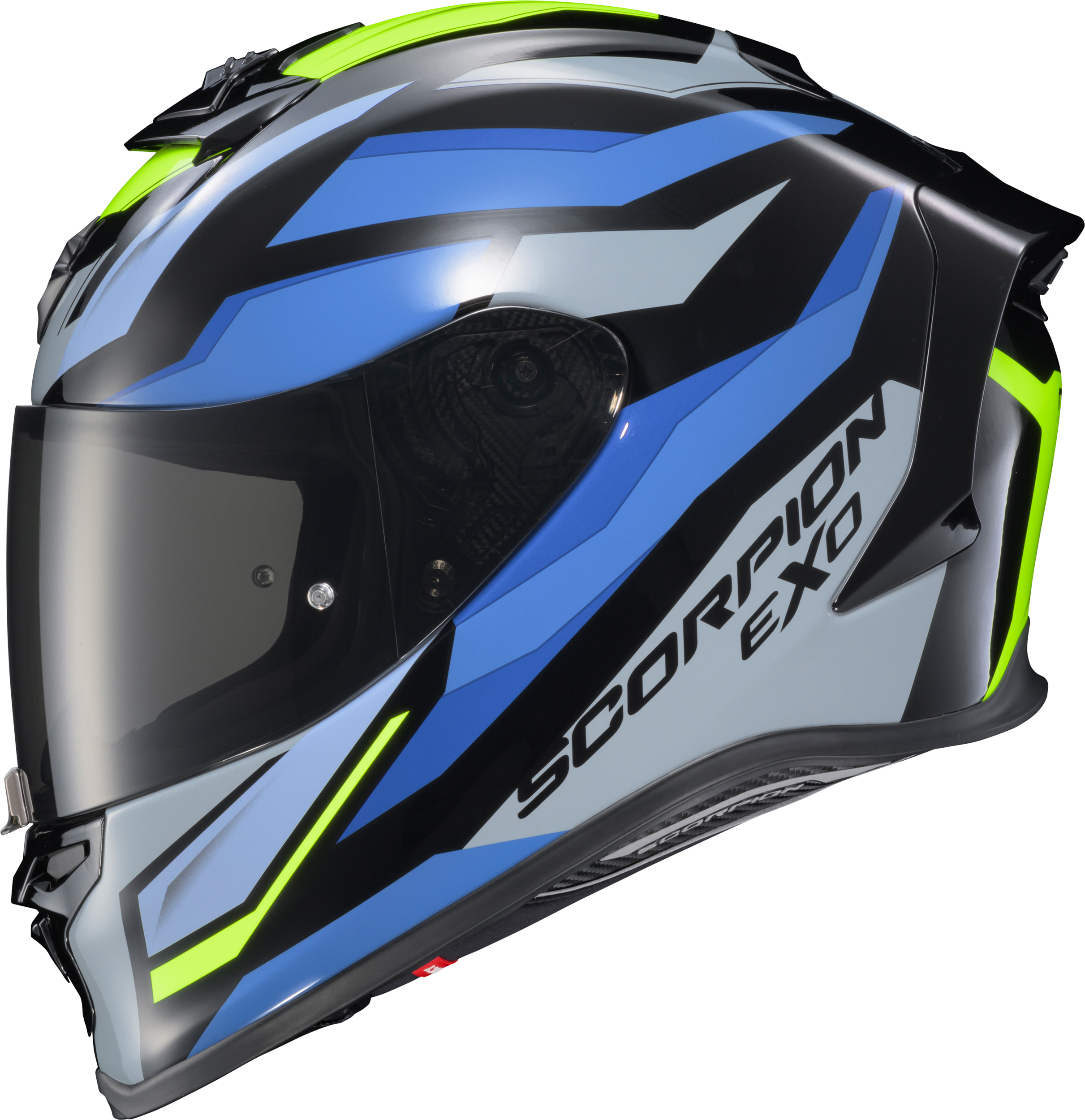 SCORPION EXO EXO-R1 AIR RAVEN Full-Face Helmet — Black/Blue/Grey