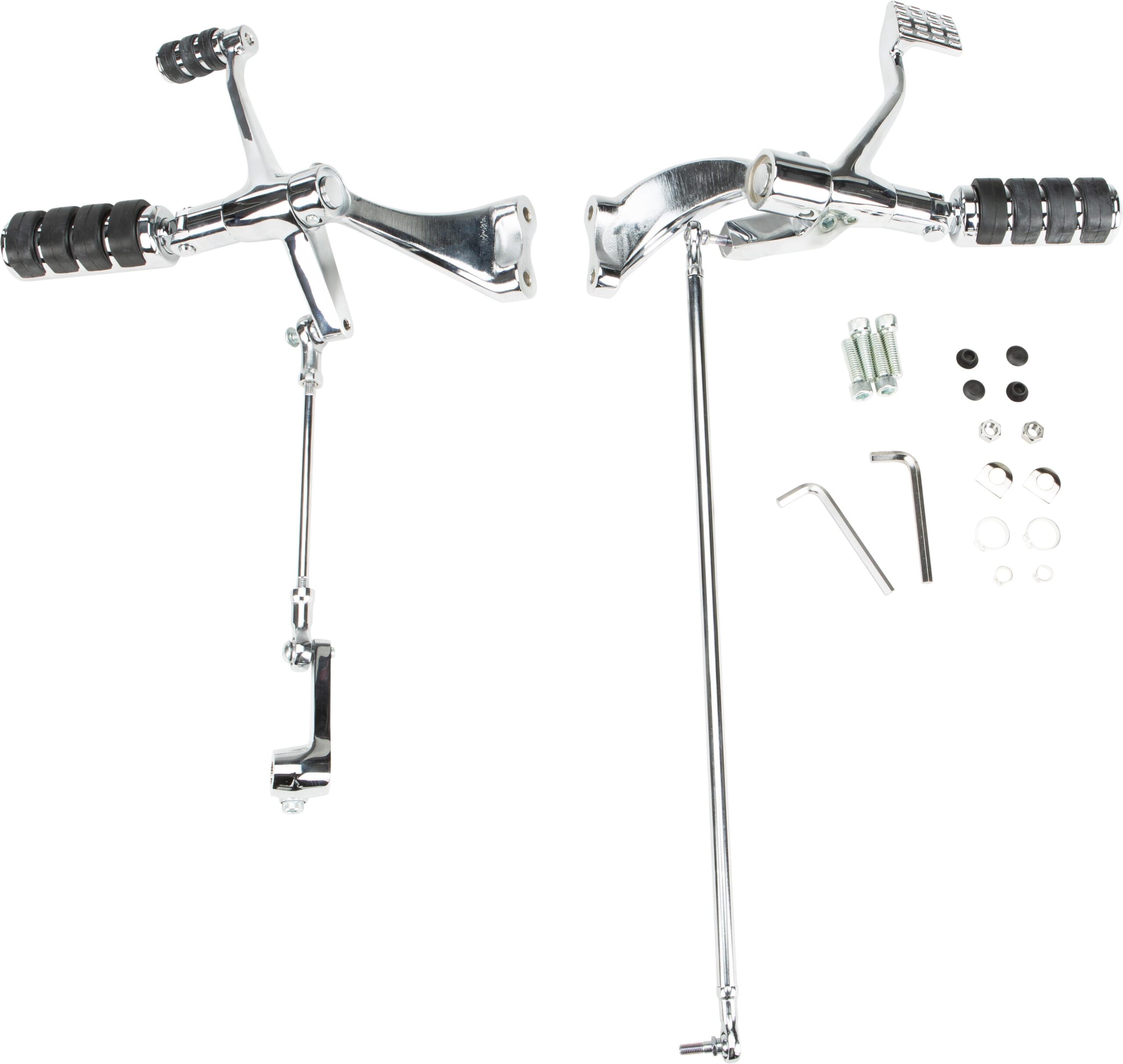 HARDDRIVE Forward Control Kit XL 04-13 Chrome W/Rubber Band Pegs — 35-0215CK