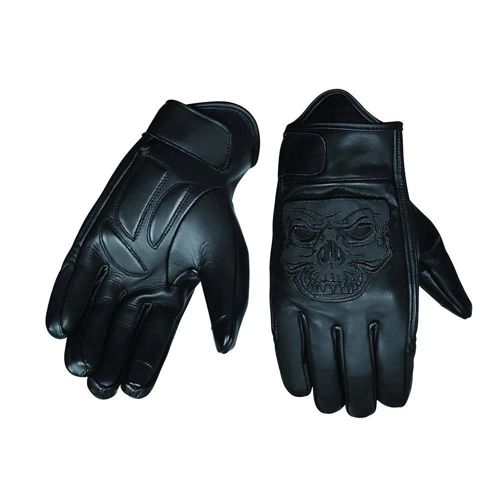 Unik GripShield Men's Leather Gloves — Skull