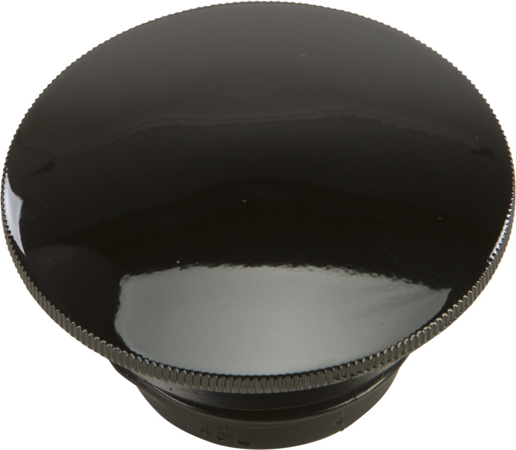 HARDDRIVE Gas Cap Screw-In Smooth Non-Vented Gloss Black `96-25 — 012773