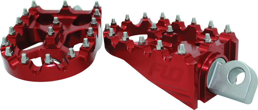 FLO MOTORSPORTS Moto Sytle Footpeg Set Red 2"X3.125" — FPEG-800R