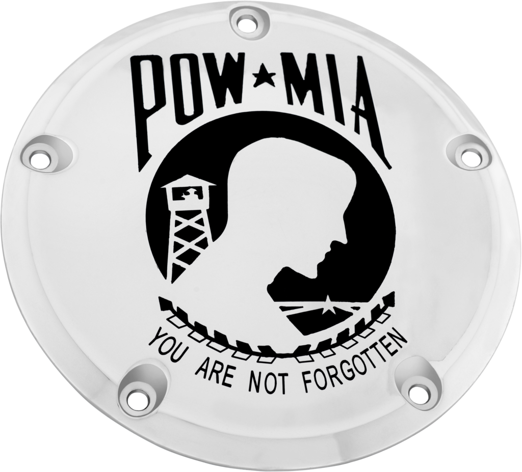 6 M8 Softail Derby Cover Pow-Mia Chrome