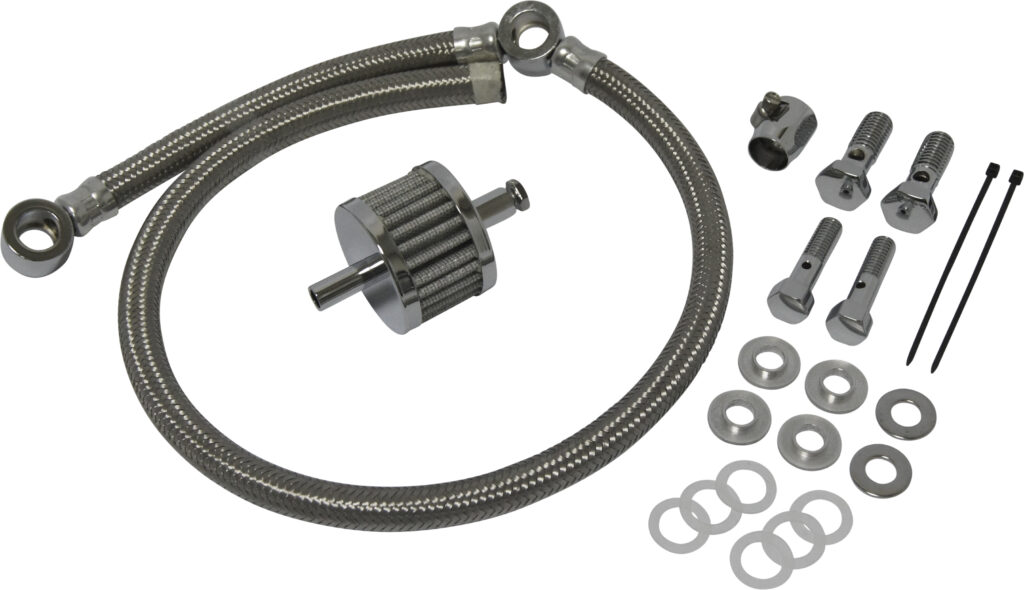 HARDDRIVE Universal Breather Hose Kit 1993–2016 Custom Apps — 34-125