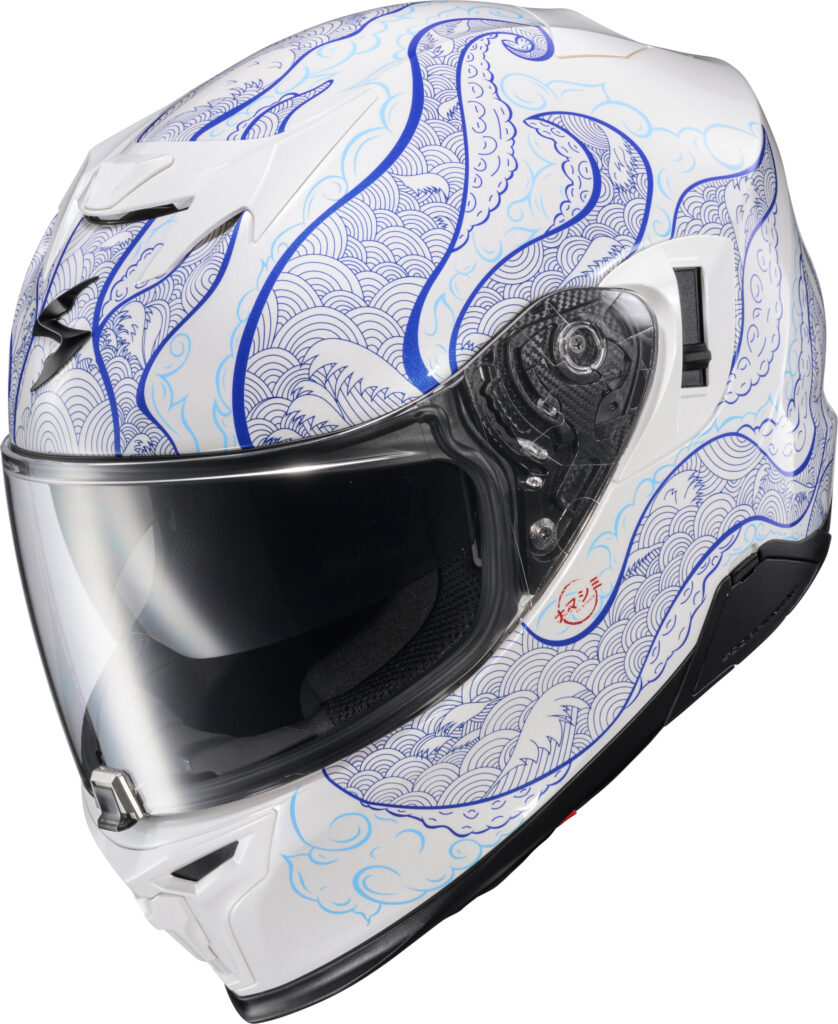 SCORPION EXO EXO-T520 NAMA-SHIMI Full-Face Helmet — White/Blue