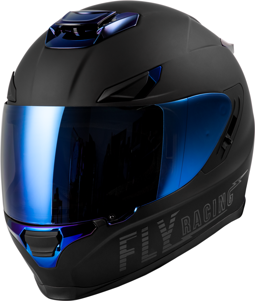 FLY RACING Sentinel Recon Helmet 2023 — Black/Blue Chrome