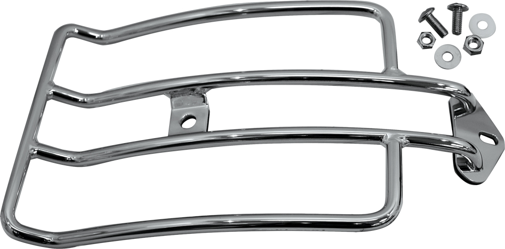 HARDDRIVE Solo Luggage Rack Chrome 2006–2017 Softail W/ 200 mm Tire — C77-0081