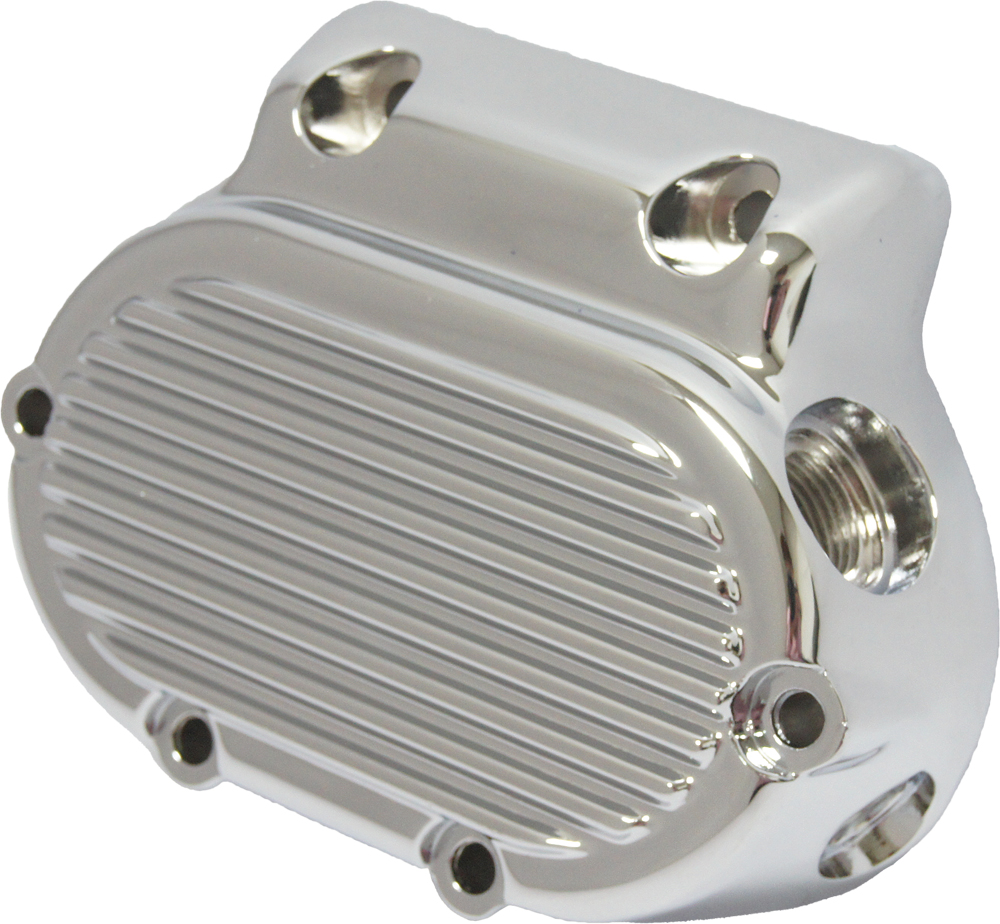 HARDDRIVE Trans End Cover 5 Speed Finned Chrome Big Twin 87-06 — 68-190