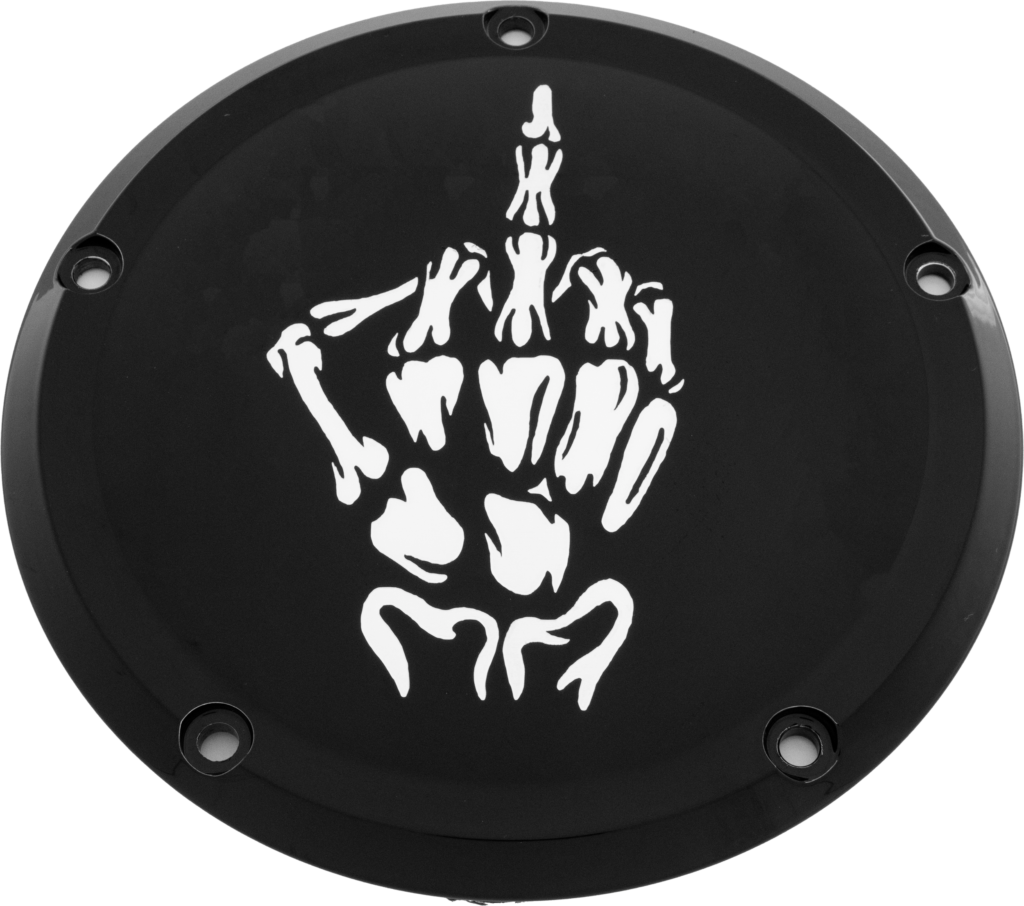 7 M8 Flt/Flh Derby Cover Bone Finger Black