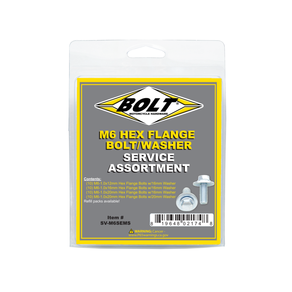 BOLT 8 mm Hex Flange Bolt Assortment W/16 mm Washer 40 Piece Kit — SV-M6SEMS