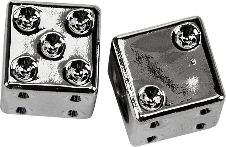HARDDRIVE Valve Stem Caps Chrome Dice Pr