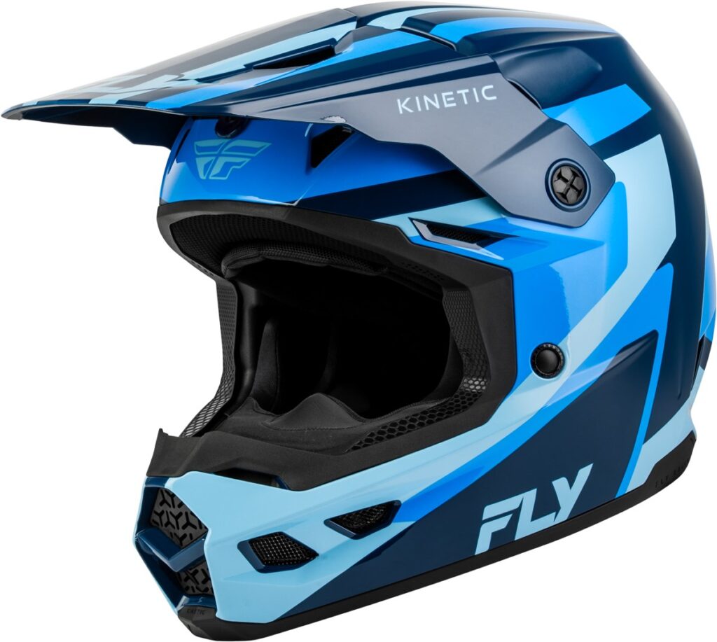 FLY RACING Kinetic Sync Cold Weather Helmet (2027) — Navy/Blue/Light Blue
