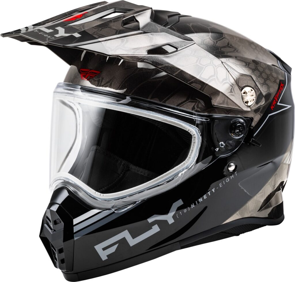 FLY RACING Trekker Cold Weather Conceal Helmet Dual Shield (2024) — Black/Grey/White