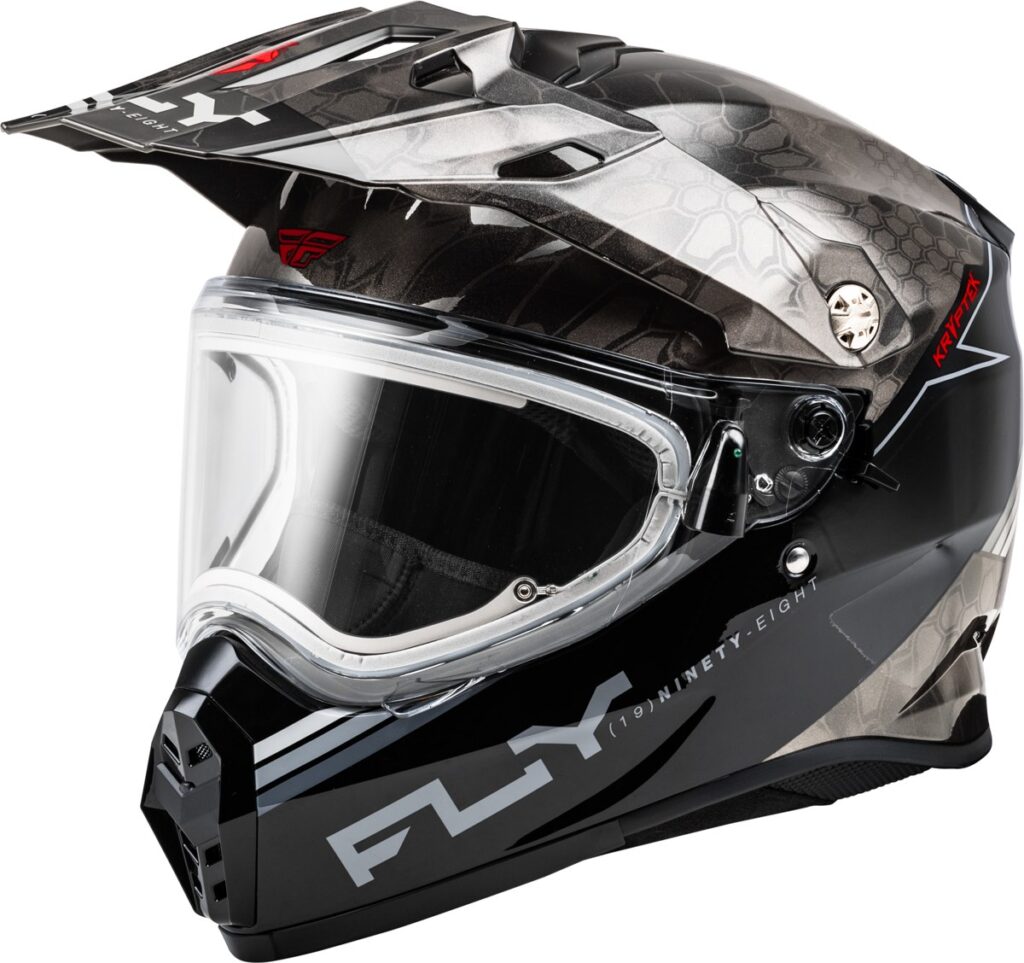 FLY RACING Trekker Cold Weather Conceal Helmet Electric Shield (2024) — Black/Grey/White