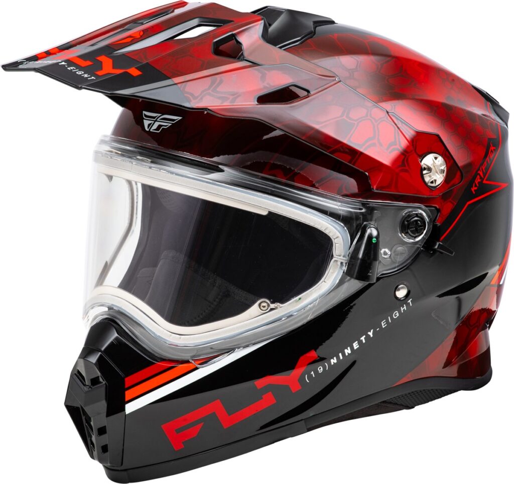 FLY RACING Trekker Cold Weather Conceal Helmet Electric Shield (2024) — Red/Black