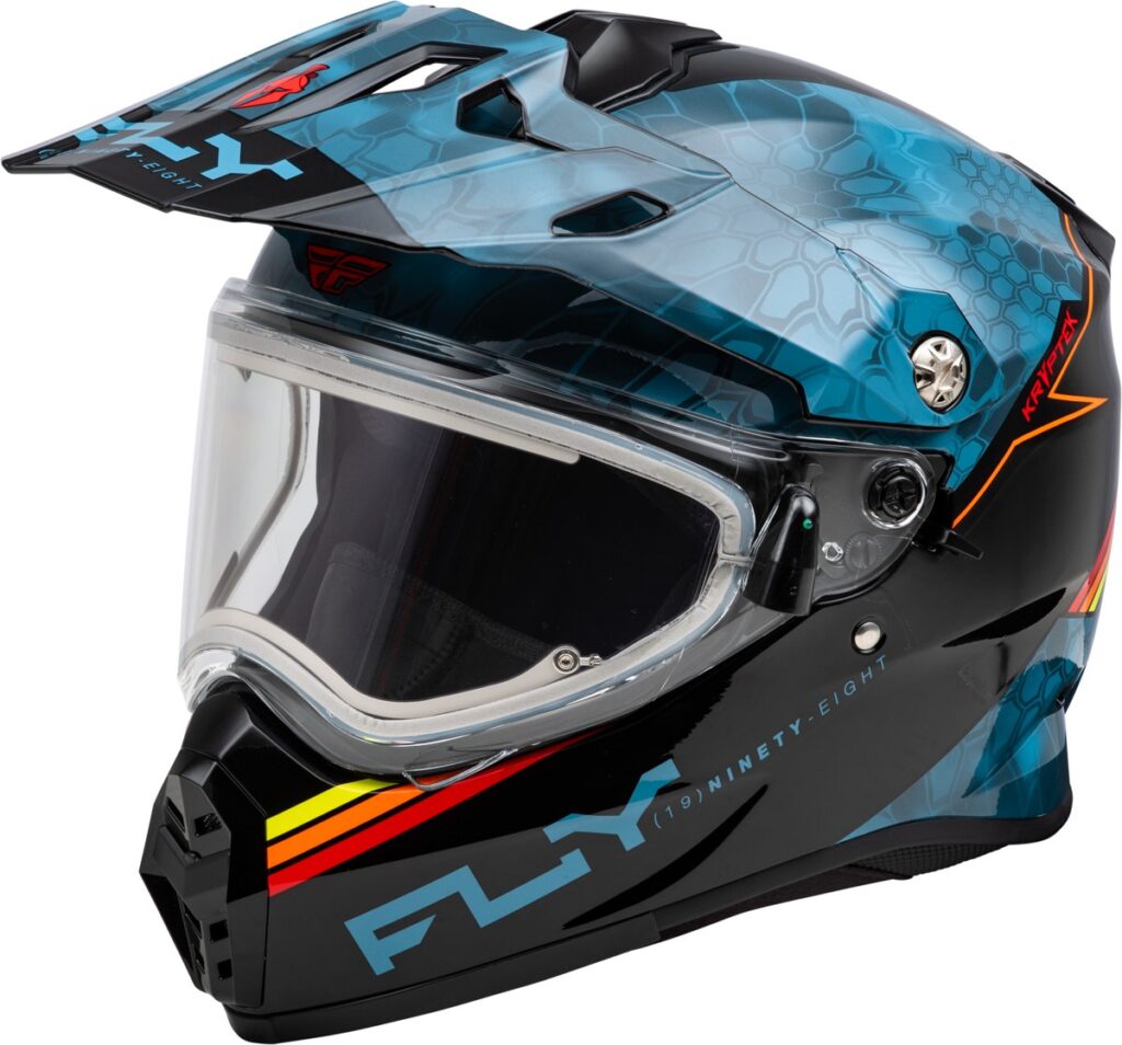 FLY RACING Trekker Cold Weather Conceal Helmet Electric Shield (2024) — Slate/Black/Red