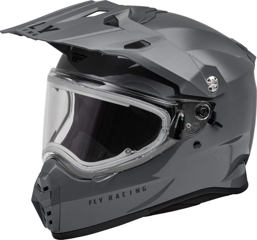 FLY RACING Trekker Cold Weather Helmet Electric Shield (2024) — Grey