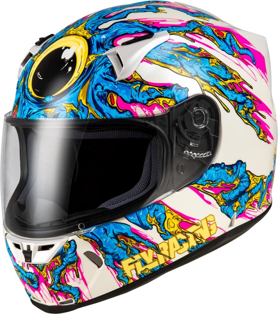 FLY RACING Revolt Space Creep Helmet (2024) — Light Blue/White/Pink