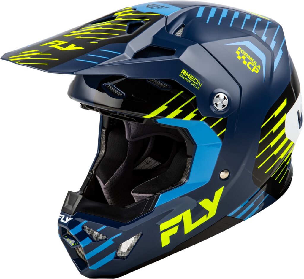 FLY RACING 2025 Formula CP Slice Helmet — Navy/Hi-Vis/White
