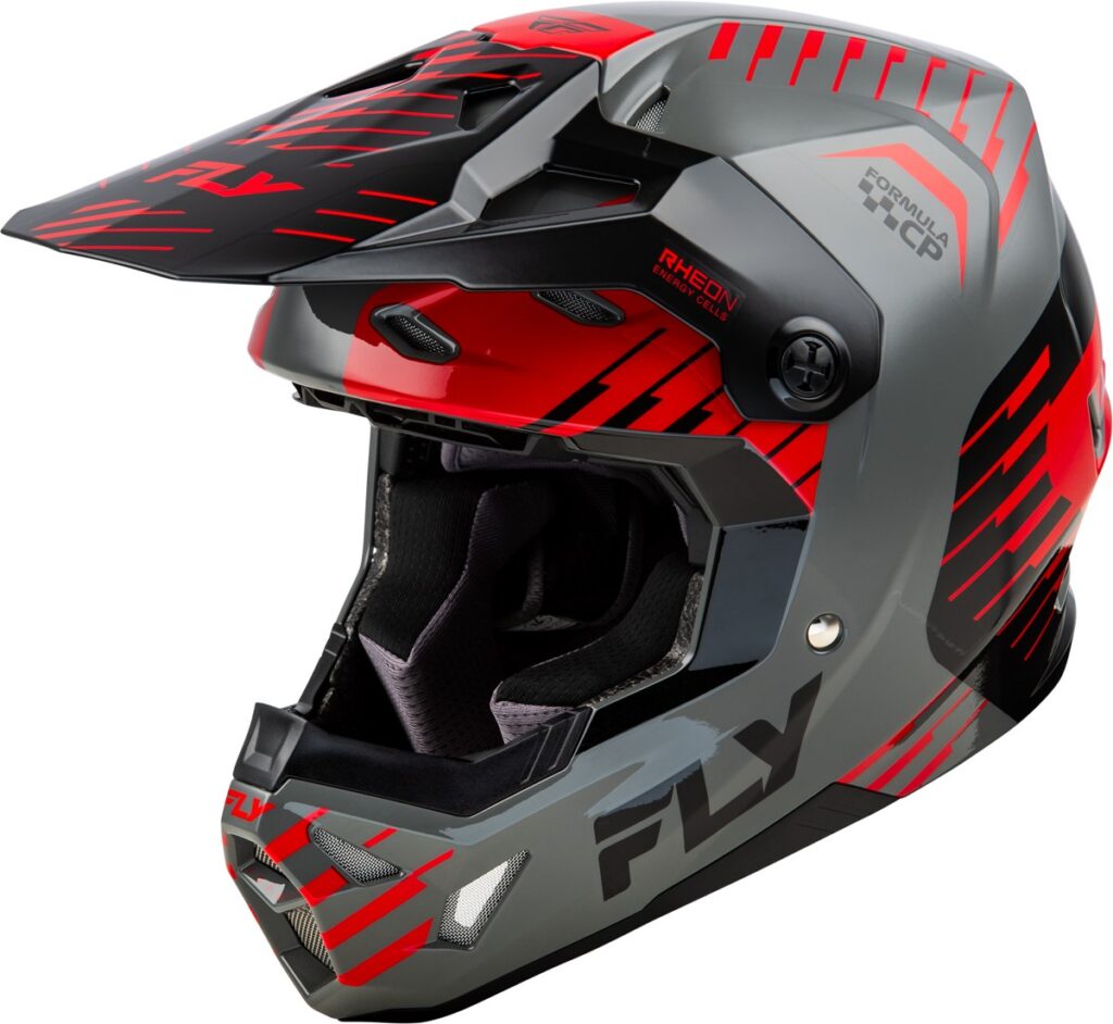 FLY RACING 2025 Formula CP Slice Youth Helmet — Grey/Red/Black