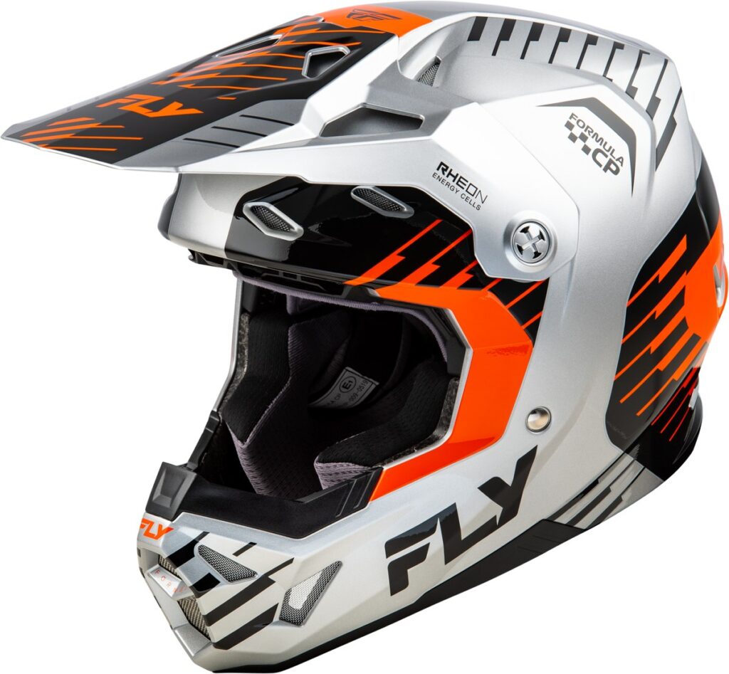 FLY RACING 2025 Formula CP Slice Helmet — Grey/Orange/Black