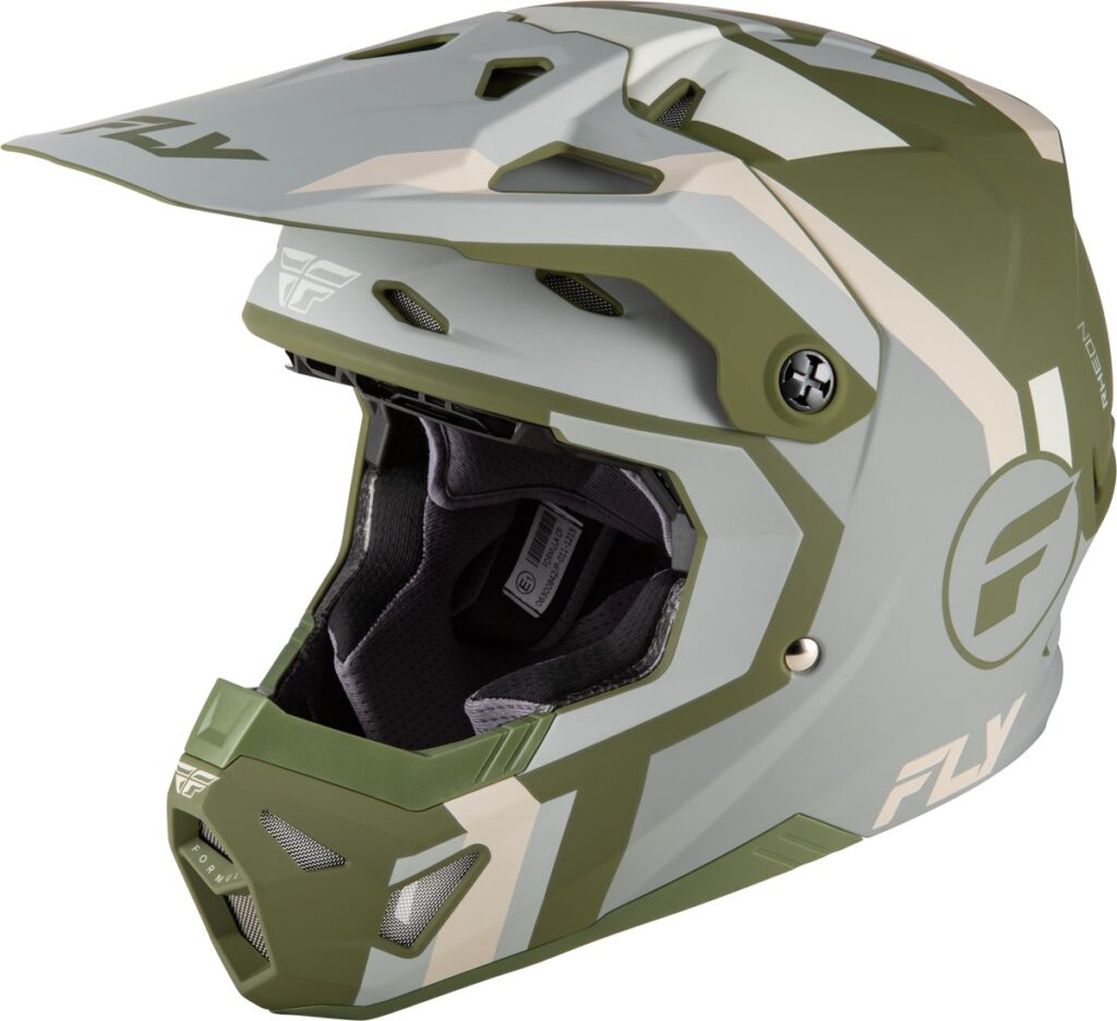 FLY RACING 2026 Youth Formula CP Seal Helmet — Stone/Khaki/Olive