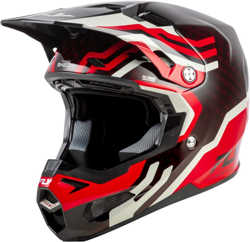 FLY RACING 2026 Formula S Carbon Byte Youth Helmet — Red Carbon/Red/Grey