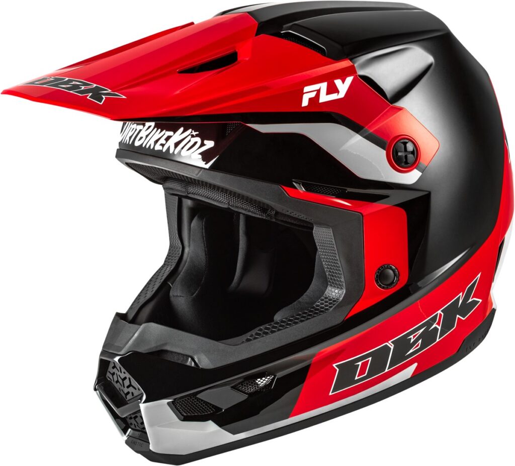 FLY RACING Kinetic DBK Helmet (2026) — Black/Red/Grey