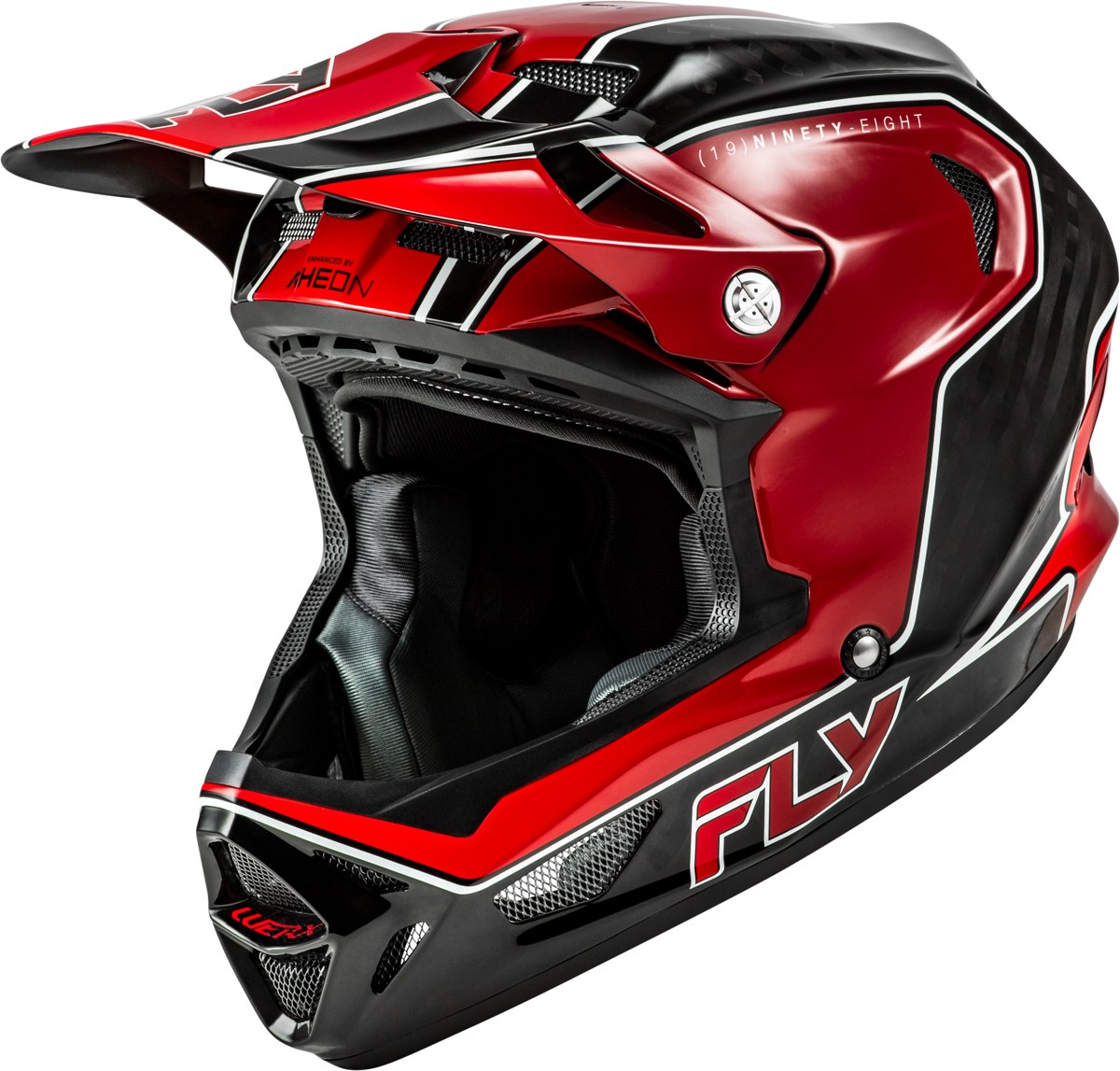 FLY RACING Werx-R Flow Carbon Youth Helmet (2026) — Black Carbon/Red
