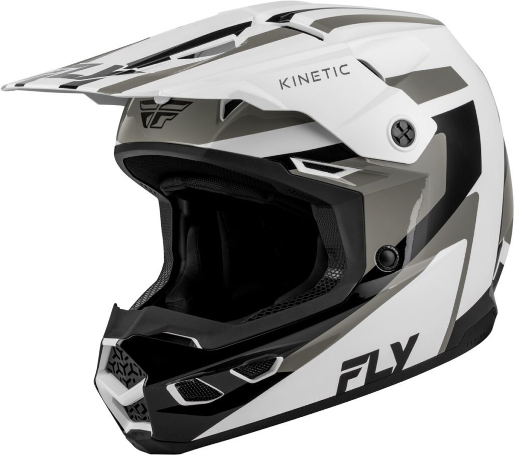 FLY RACING Kinetic Sync Helmets (2027) — White/Black/Grey