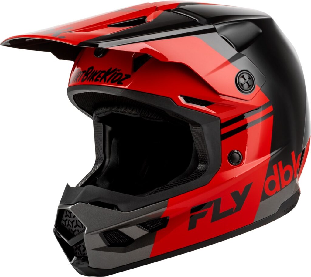 FLY RACING Kinetic DBK Helmets (2027) — Black/Red/Grey