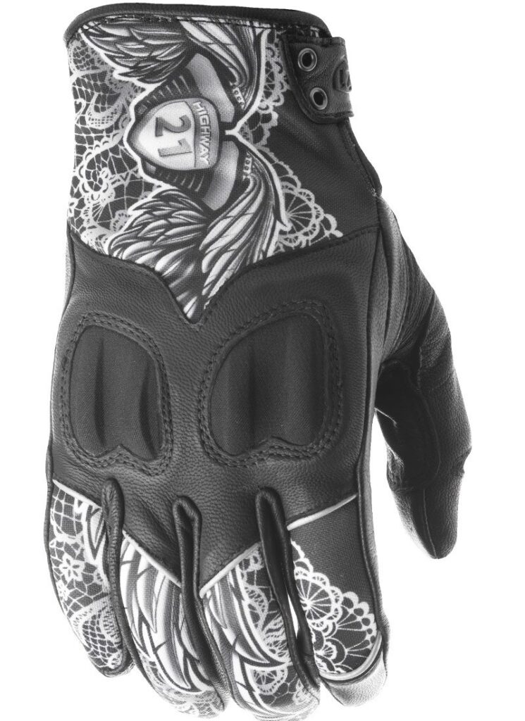 HIGHWAY 21 Women's Vixen Gloves — Black/White Lace